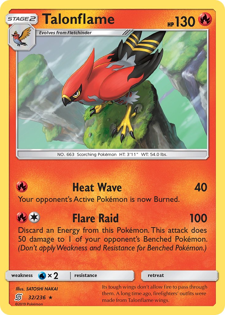 Unified Minds Talonflame Pokémon card