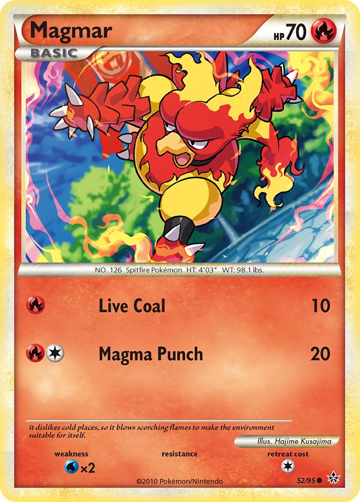 Unleashed Magmar Pokémon card
