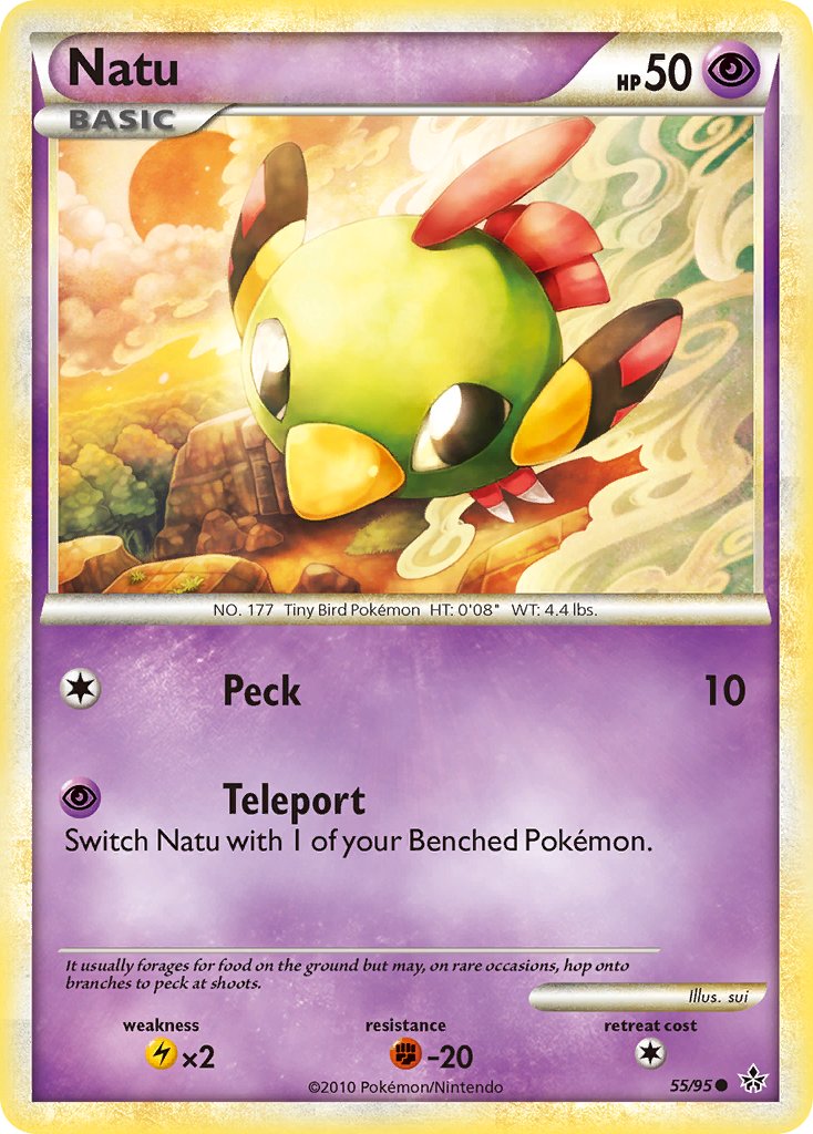 Unleashed Natu Pokémon card
