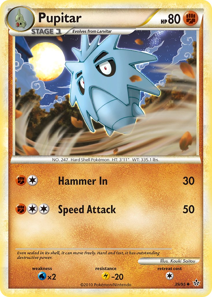 Unleashed Pupitar Pokémon card