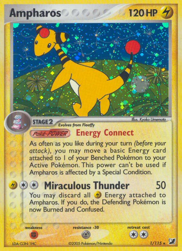 Unseen Forces Ampharos Pokémon card
