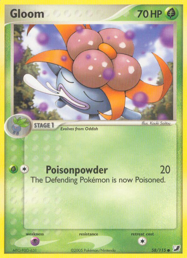Unseen Forces Gloom Pokémon card