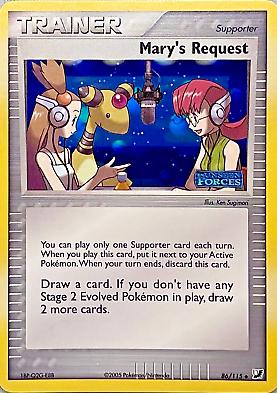 Unseen Forces Mary's Request [Reverse Holo] Pokémon card