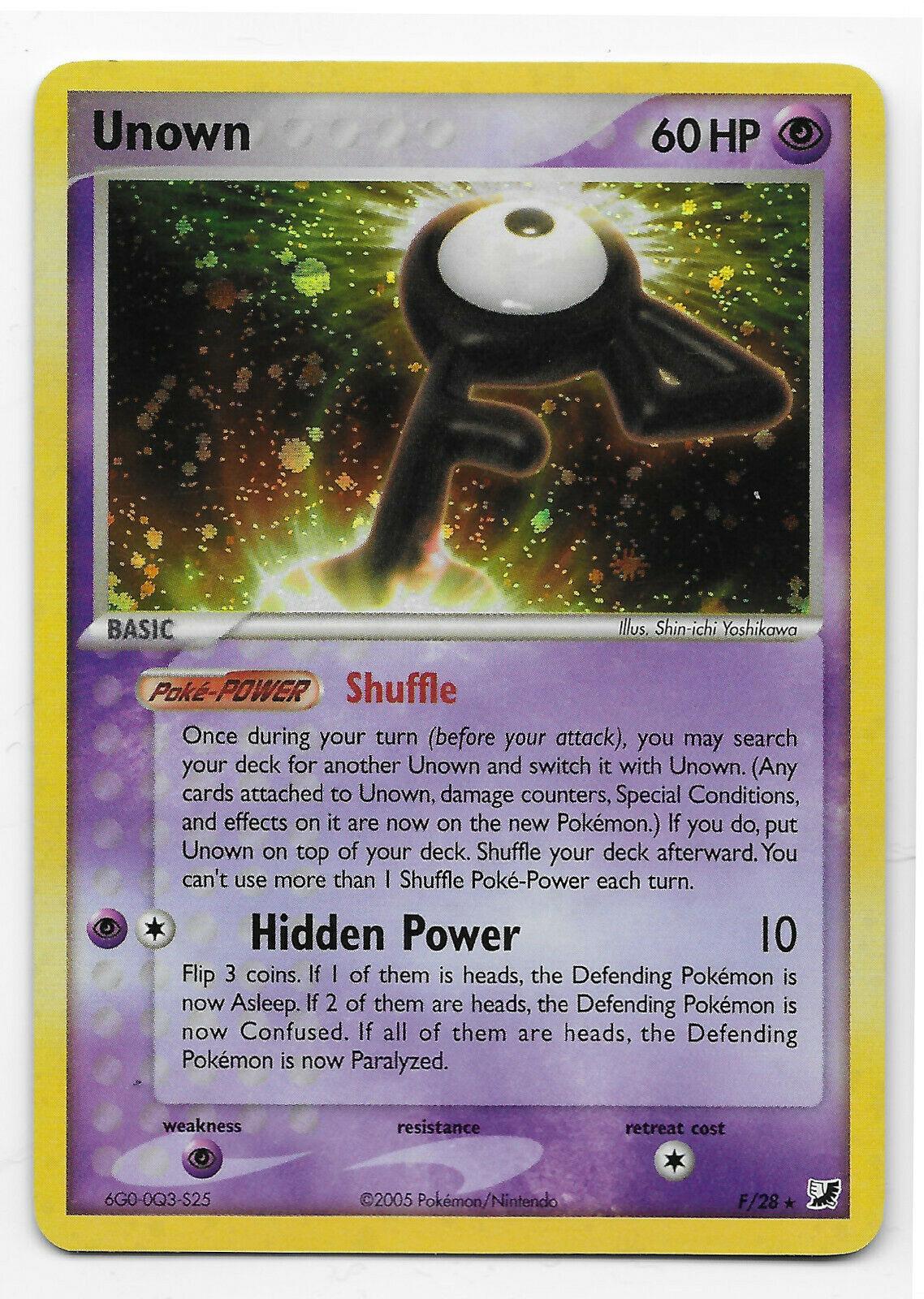 Unseen Forces Unown [F] Pokémon card