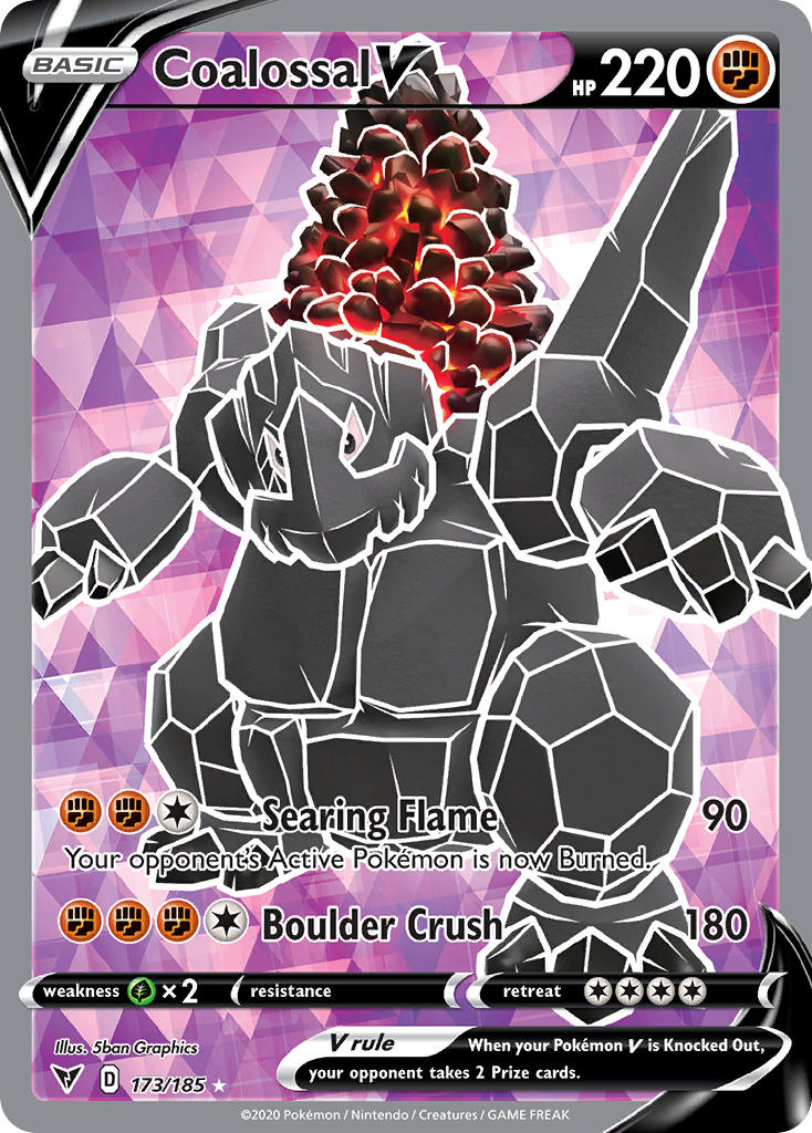 Vivid Voltage Coalossal V Pokémon card
