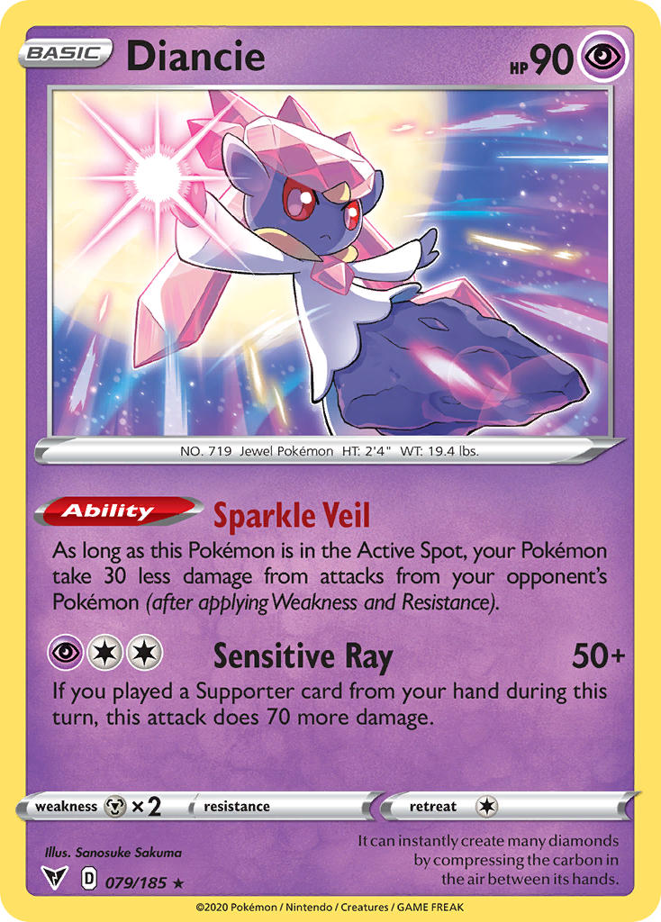 Vivid Voltage Diancie Pokémon card