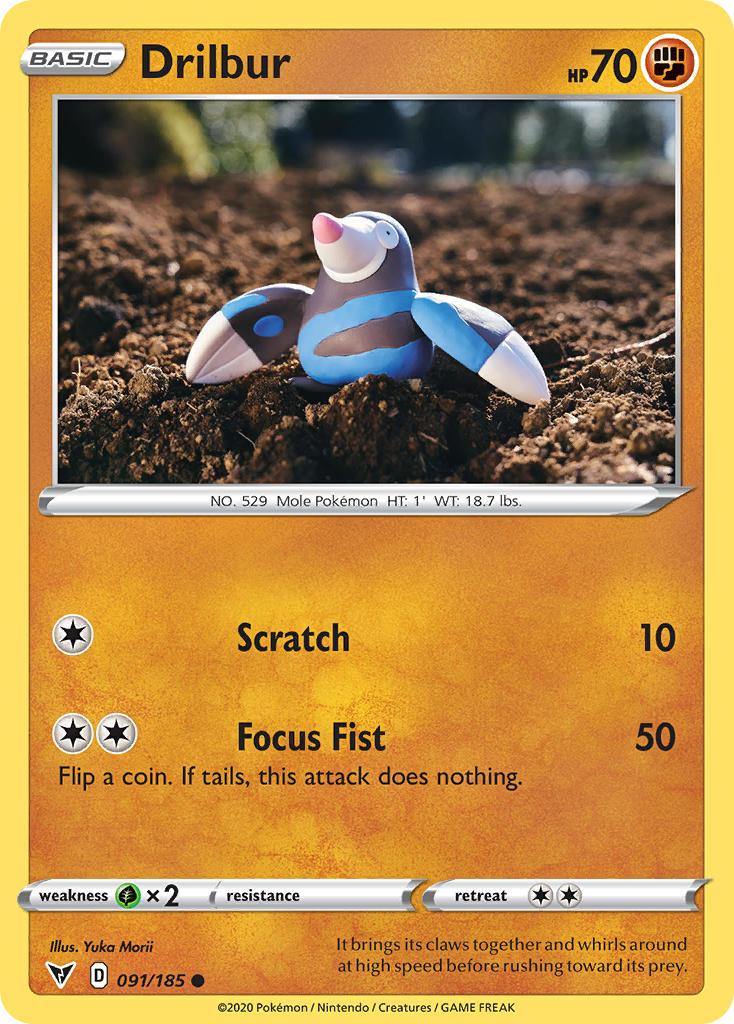 Vivid Voltage Drilbur Pokémon card