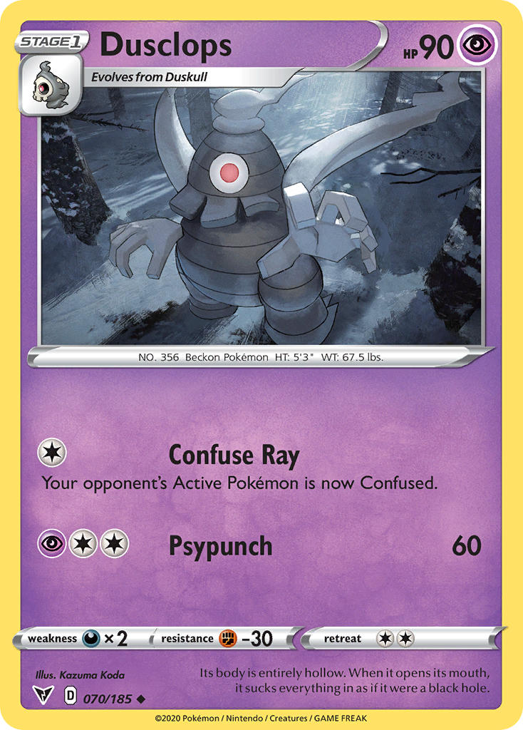 Vivid Voltage Dusclops Pokémon card