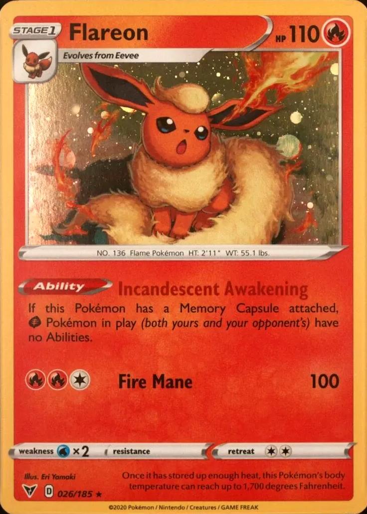 Vivid Voltage Flareon [Cosmos-Holo] Pokémon card