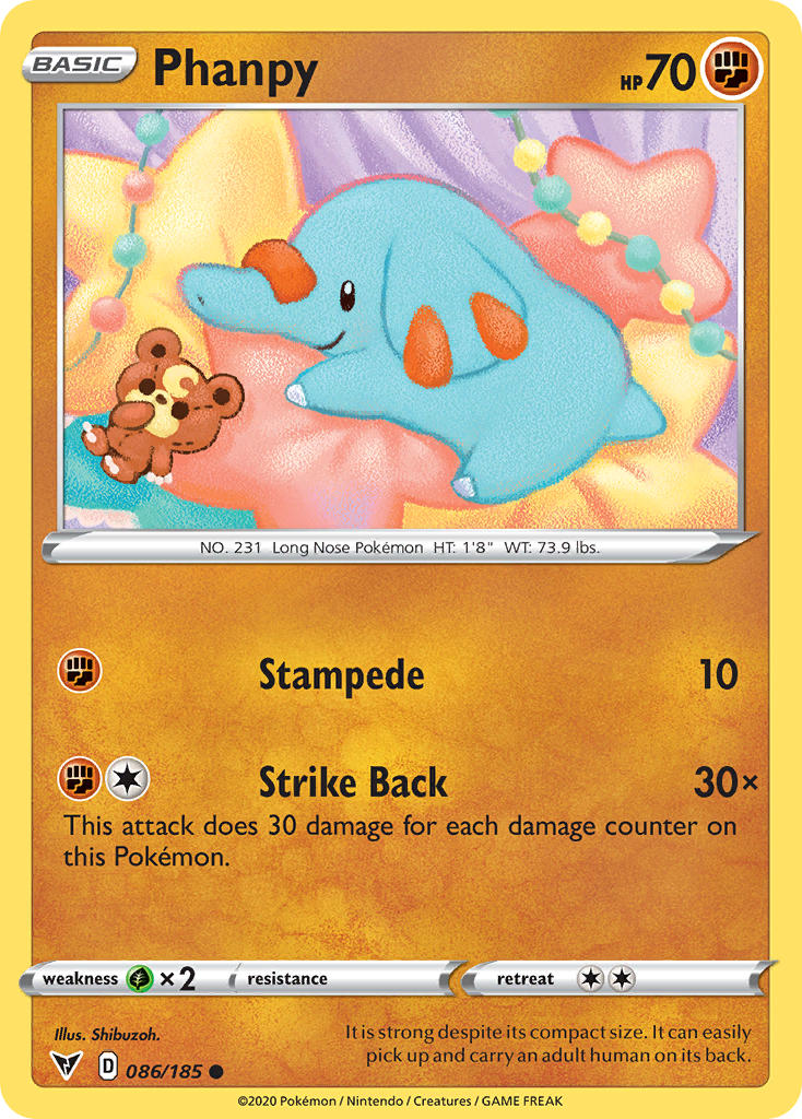 Vivid Voltage Phanpy Pokémon card