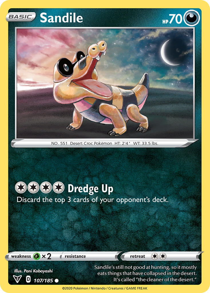 Vivid Voltage Sandile Pokémon card