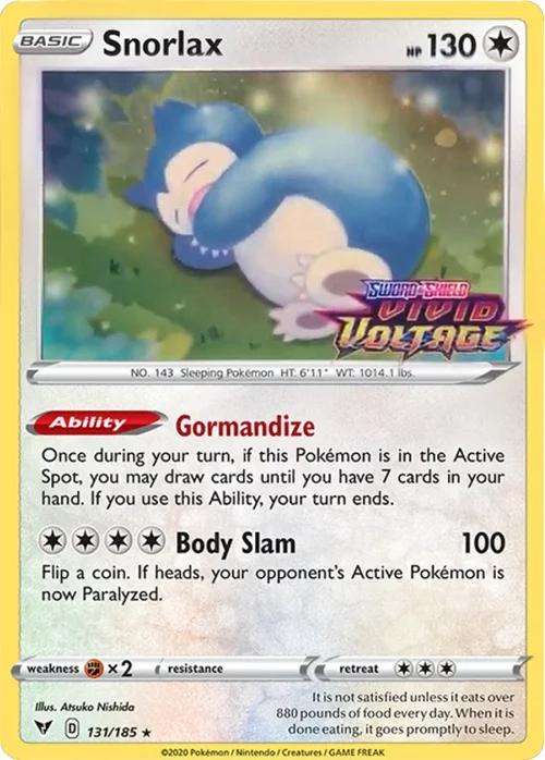 Vivid Voltage Snorlax [Stamped] Pokémon card