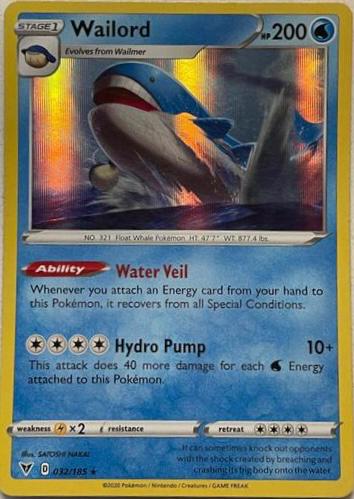 Vivid Voltage Wailord [Holo] Pokémon card