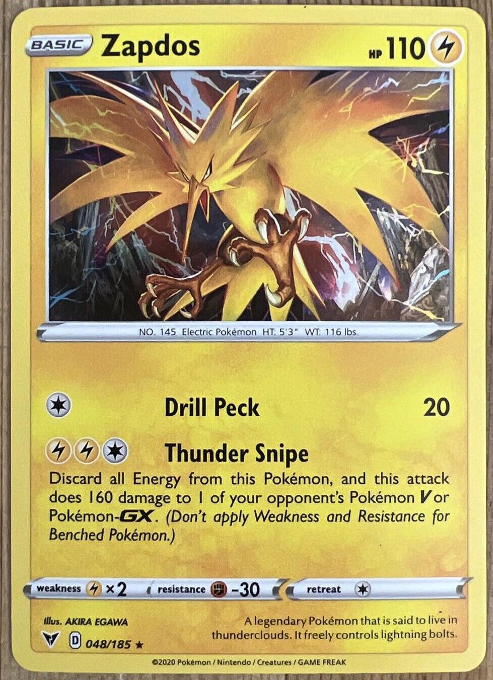 Vivid Voltage Zapdos [Cosmos-Holo] Pokémon card
