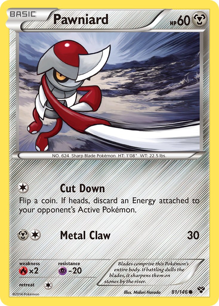 XY Pawniard Pokémon card