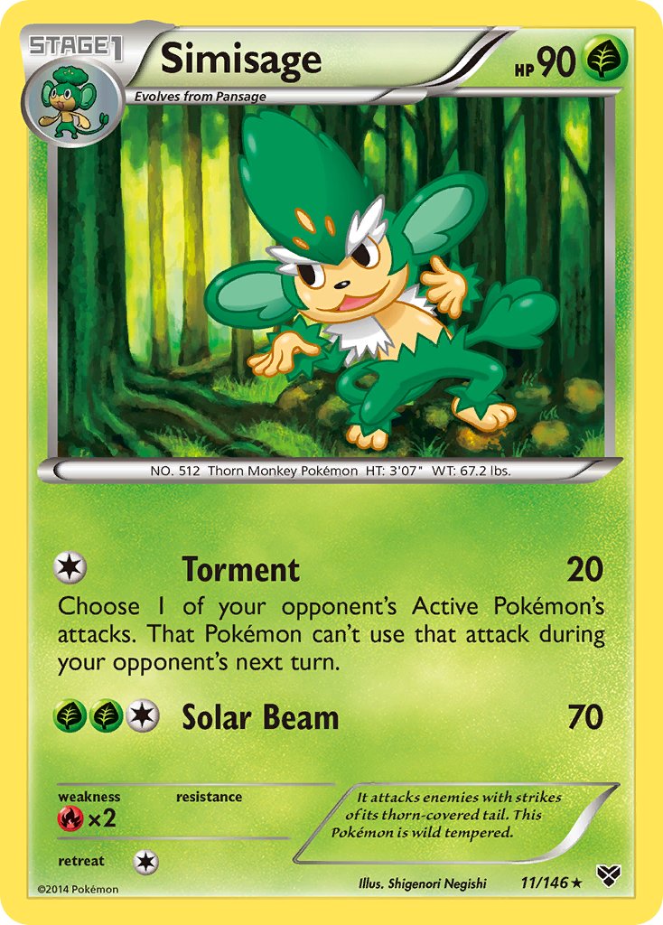 XY Simisage Pokémon card