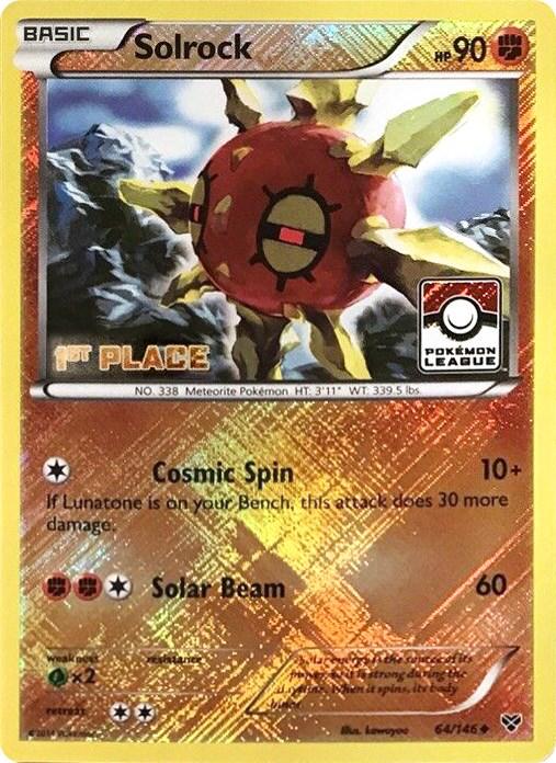 XY Solrock [1st-Place-League] Pokémon card