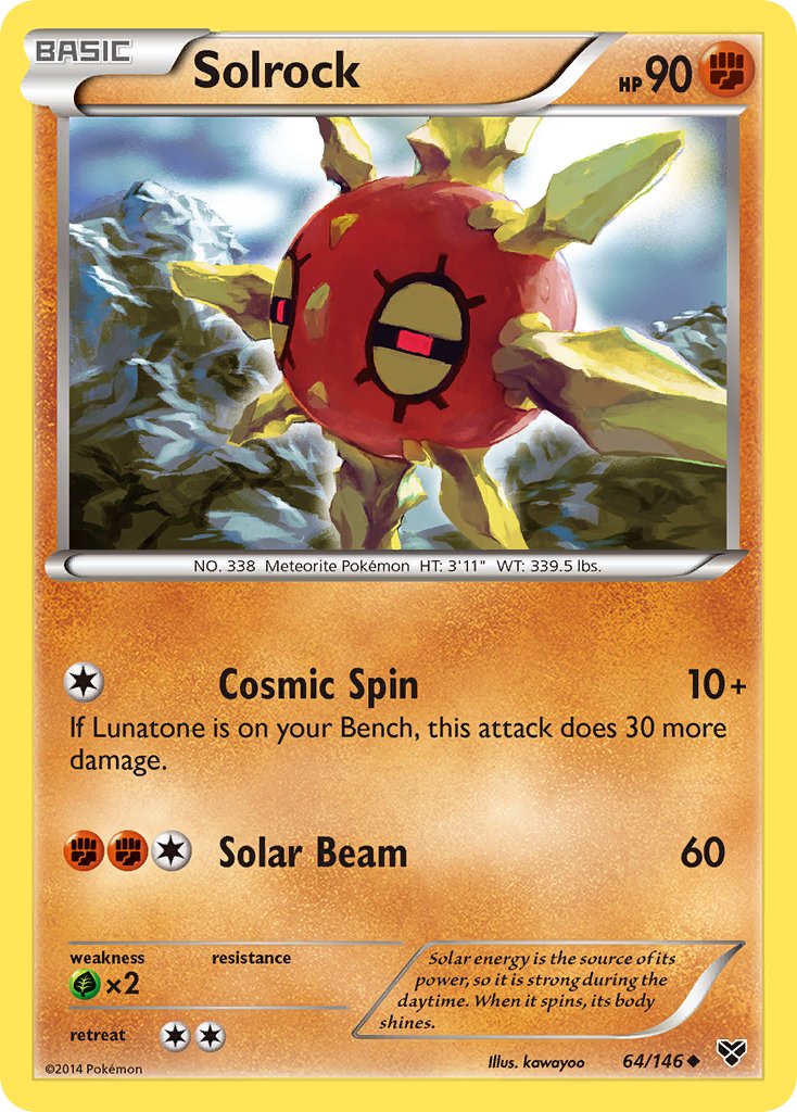 XY Solrock [2nd-Place-League] Pokémon card
