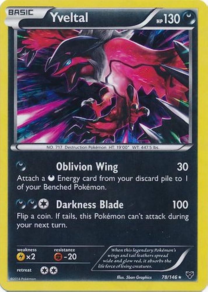 XY Yvetal [cracked-ice-holo] Pokémon card