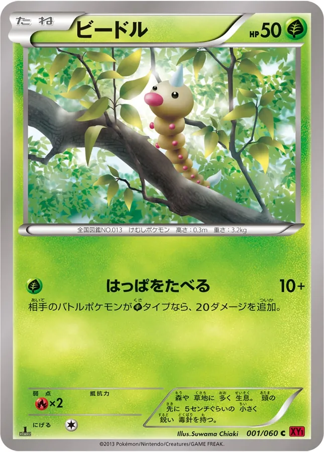 Japanese Collection Y Weedle Pokémon card