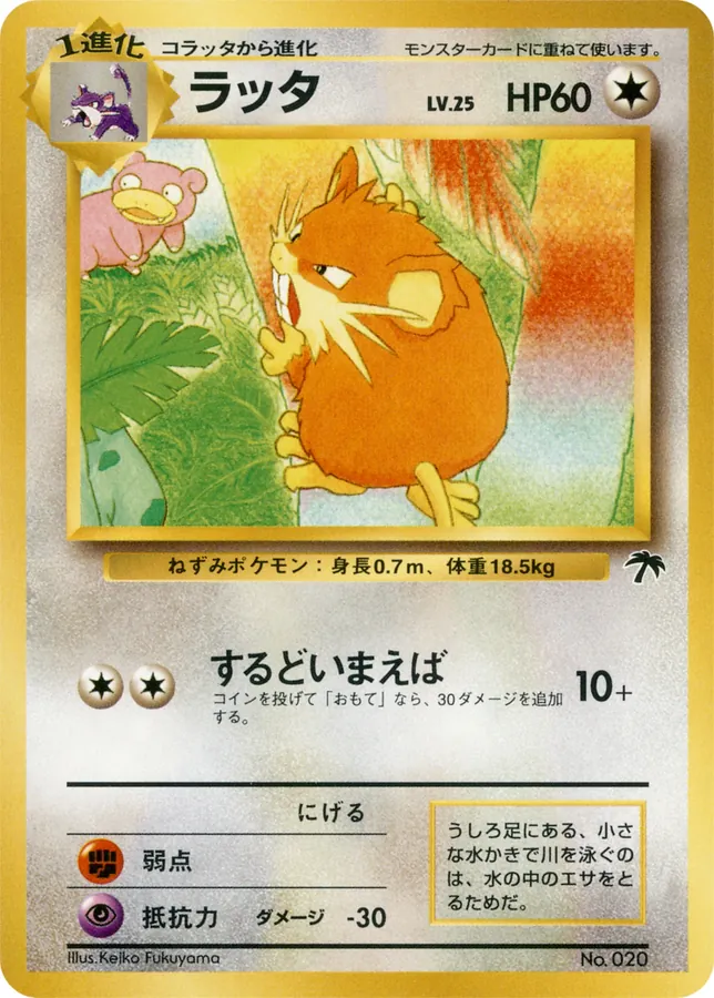 Japanese Southern Islands Raticate Pokémon card